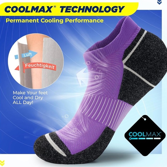 Anti Blister Ankle Socks for Men Women Low Cut Athletic Running Socks 3 Pairs. S - Picture 2 of 7